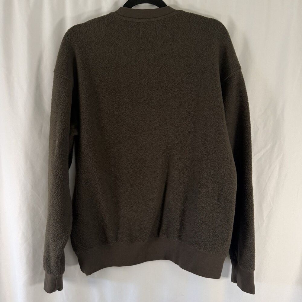 Frank And Oak Fleece Sweater Men's Medium Brown Pocket Zip Long Sleeve - Picture 9 of 9